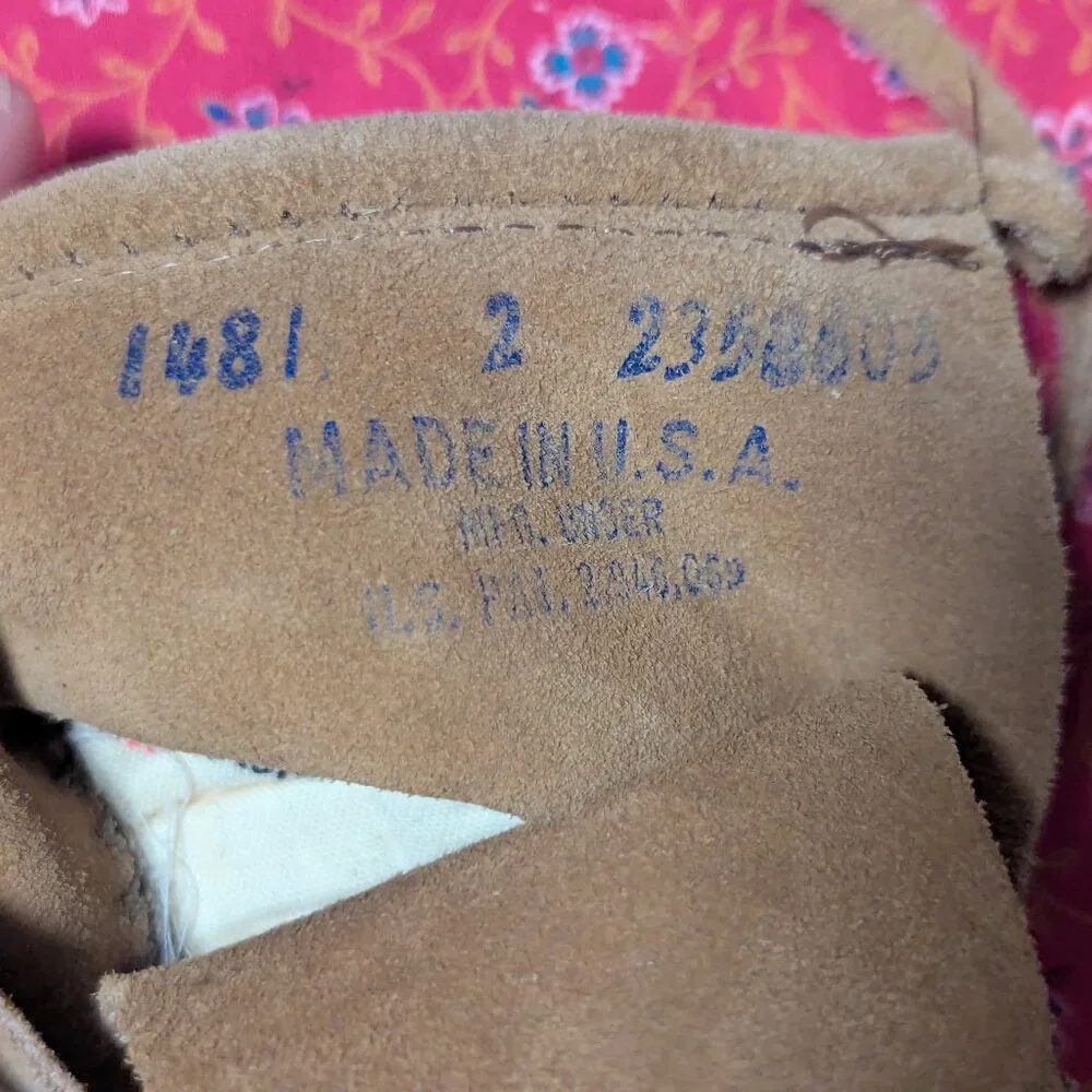 Minnetonka‎ Moccasins Baby Leather 2-Tiered Fringe Pull On Suede Tan Light Brown